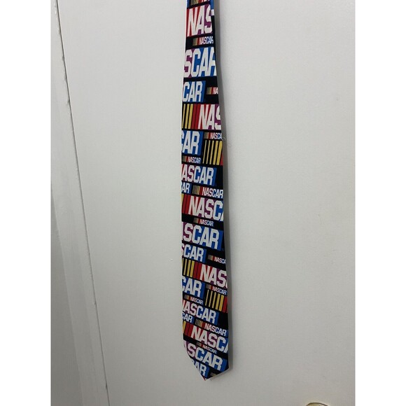 VTG NASCAR Necktie Tie Ralph Marlin Made in USA Rm Style Multicolored - Picture 3 of 8